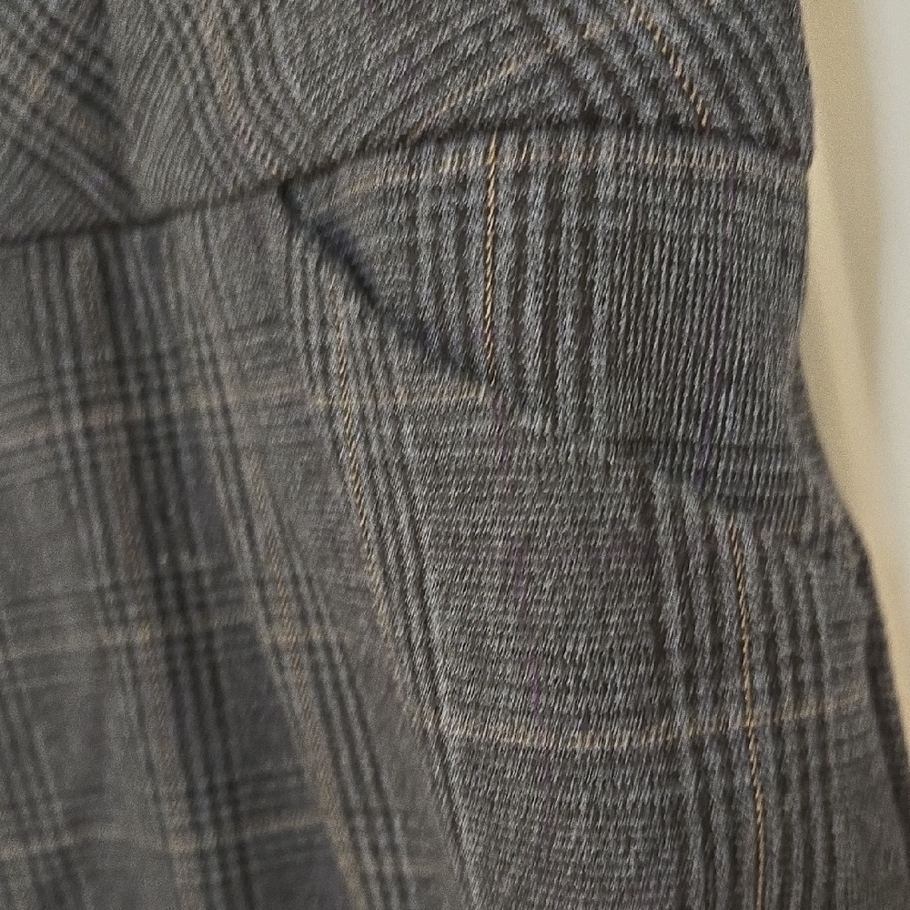 Avenue Women's Blue/Charcoal Plaid Dress Pants - Picture 3 of 12